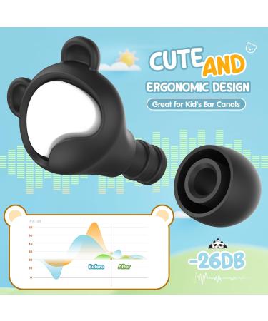 Kids Ear Plugs 2 Pairs | Reusable Silicone Noise Canceling Earplugs for Children & Adults | Ideal for Concerts Flying Studying & Noise Sensitivity (Black+Red - Buy Online on GoSupps.com