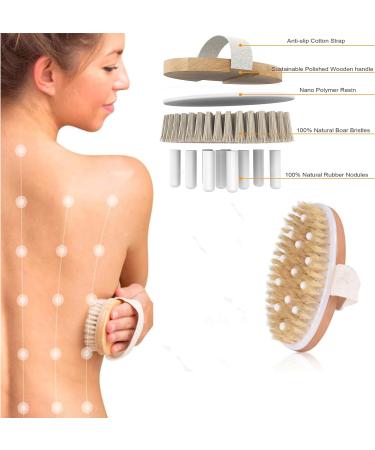 Qymwanna 2 Pack Bath Brush Set for Dry and Wet Use - Long Handle Shower Brush & Round Back Brush - Gentle Exfoliating for Softer Skin - Improve Circulation - Buy Online on GoSupps.com