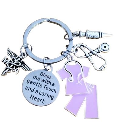 Kit's Kiss MA Medical Assistant Keychain MA Keychain Medical Assistant Gift Syringe Medical Scrub Caduceus Medical Symbol Nursing School Medical Student Graduation Gift