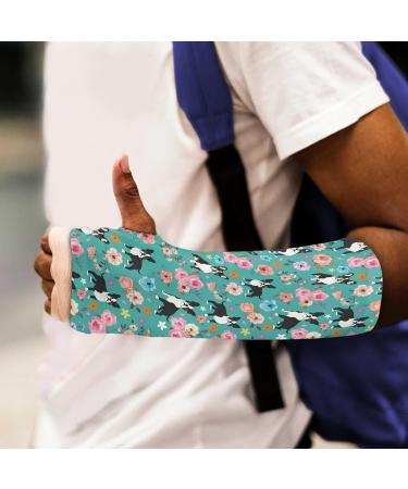 Waterproof Floral Bulldog Print Cast Cover for Kids | Reusable Shower Arm Sleeve - Medium Size - Buy Online on GoSupps.com