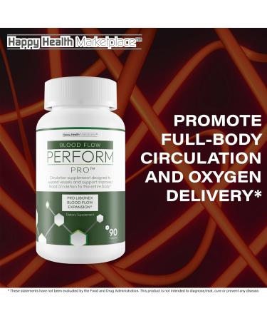 Perform Pro - Our Best Blood Flow Booster for Improved Performance - Circulation Booster Plus Brain Support - Circulation Male Supplement to Focus and Perform - Better Blood Flow Titan Vigor for Men - Buy Online on GoSupps.com