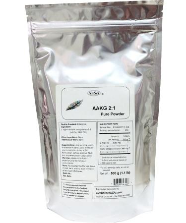 AAKG (2:1) 500g (1.1 lb) L-Arginine Alpha Ketoglutarate (2:1) Pure Powder Maximum Strength