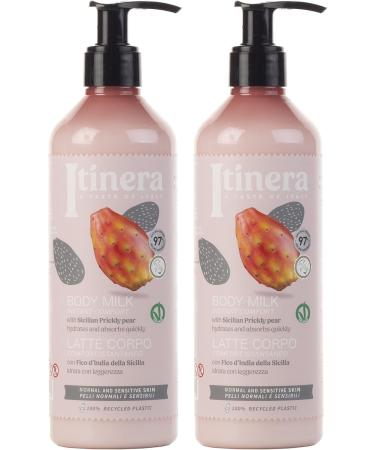  sarcia.eu Itinera Milk Body Lotion for Normal and Sensitive Skin with Sicilian Prickly Pear 97% Natural Ingredients 370ml - Pack of 2 - Buy Online on GoSupps.com