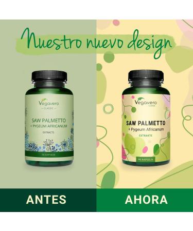 Buy Saw Palmetto + Pygeum Africannum Vegavero 500mg & 200mg Vegan Capsules | 90 Count | 45% Fatty Acids & 10% Sterols | Natural & Additive-Free Supplement - Buy Online on GoSupps.com