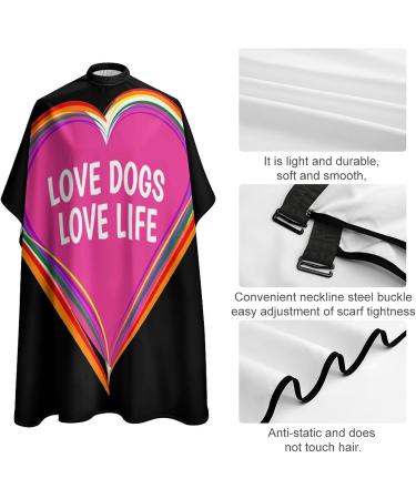 Love Dogs Love Life Heart Hair Cutting Cape - Professional Salon Apron for Hairdressers & Barbers | International Shipping Available - Buy Online on GoSupps.com