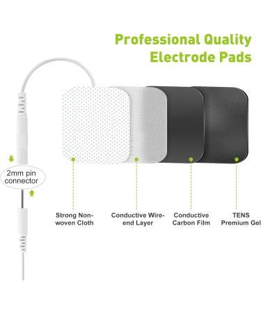 TENS Unit Replacement Pads | 20PCS 2x2 Reusable Electrode Pads for Electrotherapy | Self-Adhesive Electrode Patches - International Shipping Available - Buy Online on GoSupps.com