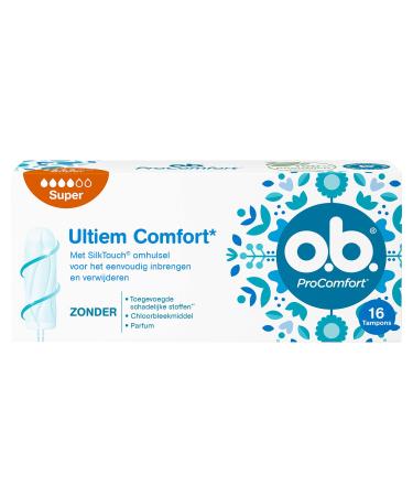 O.B. PROCOMFORT Super Tampons for harder menstrual days with Dynamic Fit technology and SilkTouch surface for ultimate comfort* and reliable protection (16 pieces) Super Plus 16 Stuks