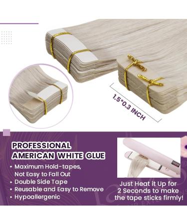 Buy Laavoo Tape-In Hair Extensions - Real Light Blonde 24 inch Remy Seamless Skin Weft - 50g 20pcs - Premium Quality Double-Sided Tape #Hellblond - Buy Online on GoSupps.com