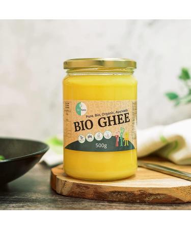 Go-Keto ORGANIC Ghee 500g | 100% Clarified Butter Certified Organic Ayurveda | Perfect for Keto Diet | Ideal for Cooking & - Buy Online on GoSupps.com