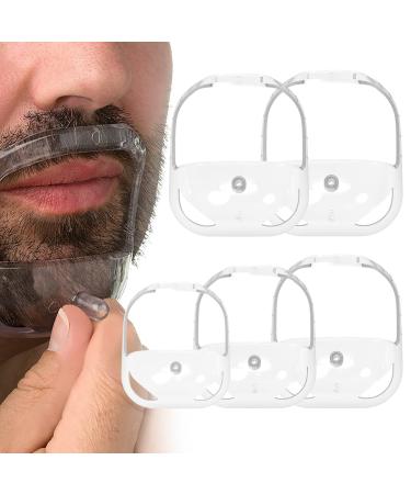 Goatee Shaving Template for Men with 5 Different Sizes, Beard Guide Shaper with Comb, Beard Shaping & Styling Template Perfect for Hairline Line-up, Edging, Stencil for Trimming, Mustache, Goatee Clear
