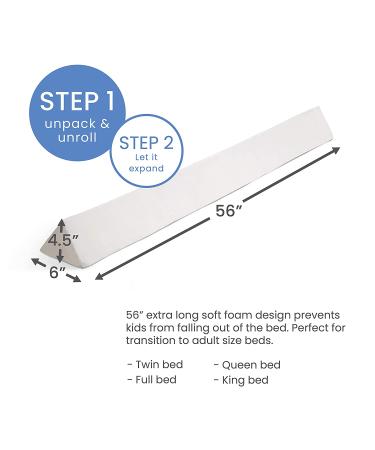 Delta Children Extra Long Foam Bedrail Bumper - Guardrail for Toddlers & Kids with Water-Resistant  Non-Slip & Machine Washable Cover - 1pk  White 56x 6x 4.5 Inch (Pack of 1) - Buy Online on GoSupps.com