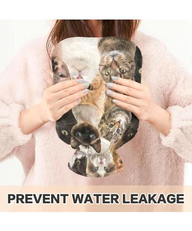 Cute Cat Hot Water Bottle (1L) - BPA Free Small Pain Relief Bag for Hot & Cold Compress - Buy Online on GoSupps.com