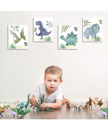 Shop Dazallewall Abstract Dinosaur Wall Art - Cartoon Watercolor Canvas Prints for Boys' Room Decor | Set of 6 (20x25 cm Unframed) - Buy Online on GoSupps.com