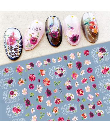 DIY For Manicure Summer Sliders Cherry Blossoms 3D Water Transfer Nail Art Sticker Pink(F129) - Buy Online on GoSupps.com