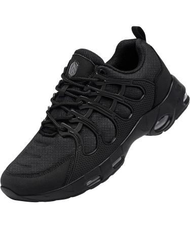 LARNMERN Men's Non Slip Work Shoes - Air Cushion Sneakers for Restaurant, Chef, Kitchen | Wide Width, Size 10, Black - Buy Online on GoSupps.com