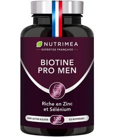 Beard & Hair Growth Complex - With Biotin Selenium Zinc & Organic Pumpkin Seed - Against Hair Loss and Baldness - Promotes Beard Growth - Nutrimea - Made in France