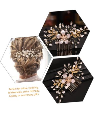Ipetboom Pearl Hair Comb Crystal Hair Rhinestone Hair Comb Decorative Hair Combs Pearl Headpiece Rhinestone Hair Accessories Wedding Party Hair Pins Styling Hair Manual Hair up Bride Metal - Buy Online on GoSupps.com