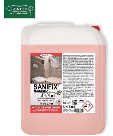 Buy Lorito Sanifix 10L Concentrate - Powerful Sanitary Cleaner & Limestone Remover for Shower Sink & Bathroom - Ideal for Ceramic Glass & Plastic - Buy Online on GoSupps.com