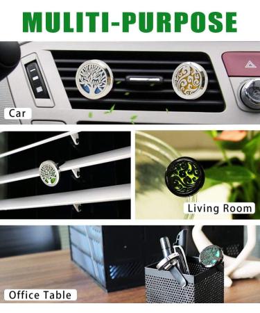 BENECREAT Tree of Life Car Air Freshener - Aromatherapy Essential Oil Diffuser Stainless Steel Locket with Vent Clip & 10 Washable Felt Pads - Buy Online on GoSupps.com