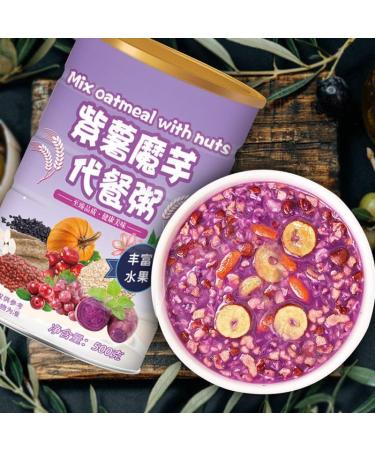 Purple potato and konjac cereal 500g/can food substitute Congee Sweet potato konjac flour healthy and nutritious breakfast porridge instant brewed Grain oatmeal powder Chinese snack gift pack (3can) - Buy Online on GoSupps.com