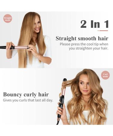 2 in 1 Hair Straightener & Curler - Dual Voltage Travel Flat Iron with 4 Adjustable Temps for All Hair Types - Buy Online on GoSupps.com