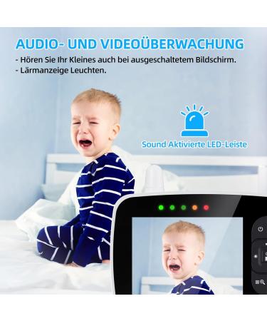 Burnnove Baby Monitor with 3.5-Inch Camera | Remote-Controlled Pan-Tilt | Night Vision 2x Zoom Eco Mode & Temperature Test - Buy Online on GoSupps.com