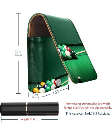 Buy Colorful Leather Lipstick Case & Organizer with Mirror | Mini Lip Gloss Holder - Perfect for Travel | Billiard Balls Design - Buy Online on GoSupps.com