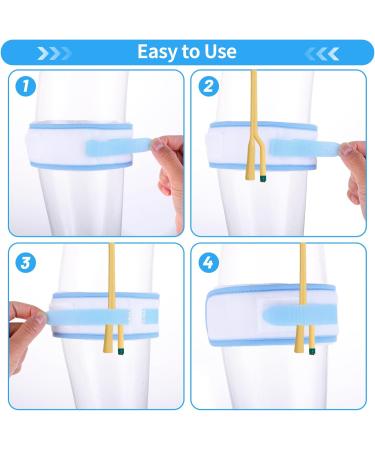 DSLSQD 2 Pieces Catheter Stabilization Device Foley Catheter Bag Holder Catheter Leg Bag Straps Urine Drainage Bag Support Catheter Supplies for Men Women (White and Blue) - Buy Online on GoSupps.com