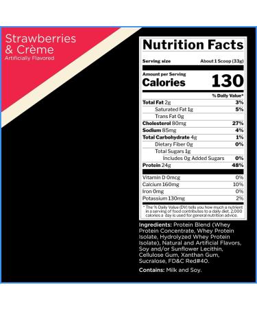 Rule 1 Whey Blend | 100% Whey Protein From Whey Concentrates Isolates & Hydrolysates | 24 Grams Protein 5 Grams BCAAs & 4 Grams Glutamine Per Serving (2LB Strawberries & Creme) Strawberries & Creme 2LB - Buy Online on GoSupps.com
