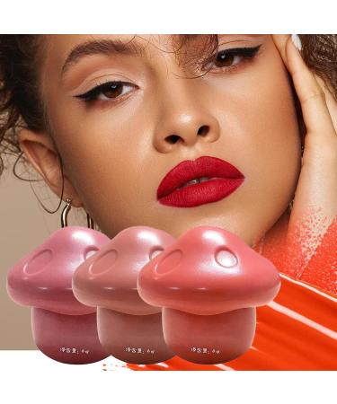 Cuteangel Blue Mushroom Lip Velvet Mud - Dual Use Long-lasting Lipstick & Cheek Gloss Fade Resistant Non-Stick Cup Perfect Red (C One Size) - Buy Online on GoSupps.com