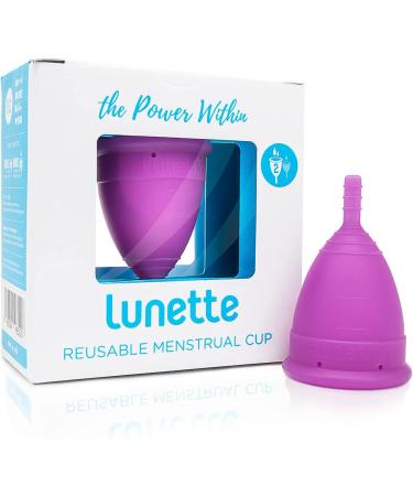 Lunette Reusable Menstrual Cup, Model 2 Period Cup for Moderate to Heavy Flow, Violet Model 2 Violet