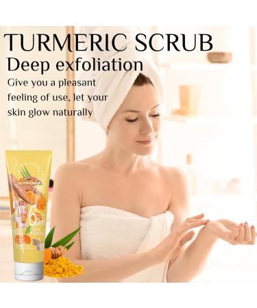 Body Scrub Exfoliator- Turmeric Face Scrub Exfoliator - Powerful Exfoliator Function - Fade Dark Spots - Anti Aging Firming Skin - Repair Daily Damage - Gentle Body Skin Care - Buy Online on GoSupps.com