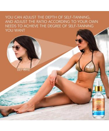  QUANHAO Natural self-tanning face drops 60ml magic body drops fast effect intense tan suitable for all skin types - Buy Online on GoSupps.com