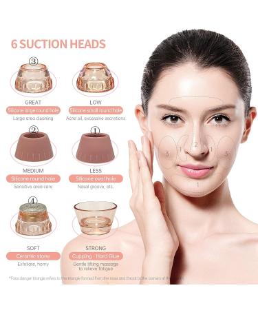 Blackhead Remover Vacuum - USB Pore Cleaner Tool for Men and Women | 3 Modes & 6 Suction Heads - Pink - Buy Online on GoSupps.com