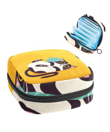 Women's bonds Storage pockets Stillpad keeper animals cartoon cat portable period kit pocket feminine product bag for women girls color3