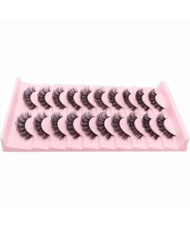 Losha DD Curl Russian Strip Lashes 10 Pairs Pack - Wispy False Eyelashes for Lash Extension Look (D03) - Buy Online on GoSupps.com