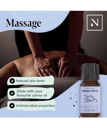 Nikura Juniper Berry Essential Oil 30ml - 100% Pure Natural Oil for Aromatherapy & Stress Relief | Vegan & UK Made - Buy Online on GoSupps.com