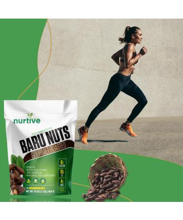Nurtive Baru Nuts - Gourmet Roasted Wild Harvested & Unsalted - Plant-Based Protein High Fiber Antioxidants - Non-GMO Gluten-Free Paleo & Vegan - 16 oz - Buy Online on GoSupps.com