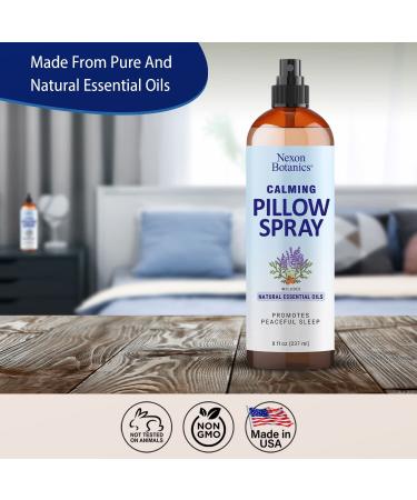 Calming Pillow Spray 8 floz - Pure Cedarwood & Lavender Essential Oils - Sleep Spray for Pillows & Bedding by Nexon Botanics - Buy Online on GoSupps.com