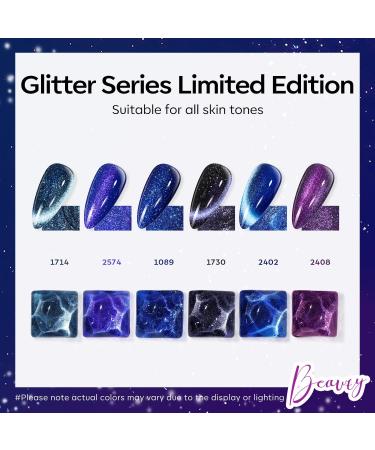 Modelones Gel Nail Polish 6 Colors Cat Eye Black Purple Blue Glitter Gel Polish Fall Winter Dark Blue Nail Gel with Magnet Soak Off Led Nail Art DIY Salon Gifts For Women Girl Black Dark Blue - Buy Online on GoSupps.com