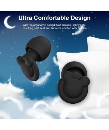 Reusable Silicone Ear Plugs 33dB Noise Reduction - 4 Pairs for Sleep, Concerts, Travel - XS/S/M/L Sizes - Black - Buy Online on GoSupps.com