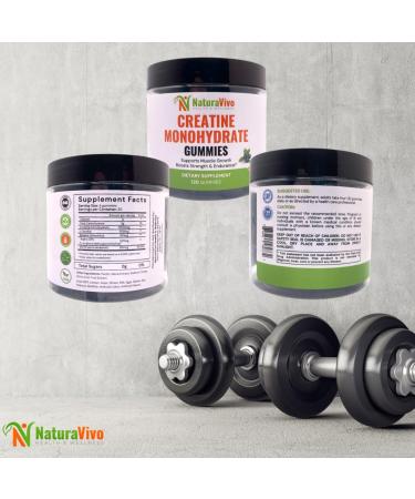 Creatine Monohydrate Gummies 5000mg | Muscle Growth Strength & Recovery Vegan Sugar-Free Blueberry Flavor 120 Count | Sports Nutrition for Men & Women | Non-GMO Gluten-Free GMP Certified - Buy Online on GoSupps.com