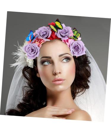minkissy Flower Butterfly Headdress Headband Butterfly Accessories for Women Butterfly Fascinator Prom Headpiece Floral Headpiece Butterfly Headpiece Flower Headpiece Fabric Purple - Buy Online on GoSupps.com