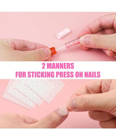 Justotry 576 Pieces Gel Almond Glitter Press On Nails Set with Glue - Short Colourful Artificial Nails for a Glossy Finish - Includes Nail File and Jelly Oval Fingernails - 24S03 - Buy Online on GoSupps.com