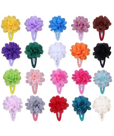 HQDeal Flowers Hair clip 20 pieces of chiffon flower hair clips hair barrettes clip hair clips clips hair accessories flowers for babies girls women children