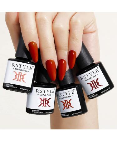 RSTYLE UV Gel Nail Polish Set 4 Colours Shellac Set Glitter Red French Nail Polish Home and Nail Salon Manicure 6 ml Black - Buy Online on GoSupps.com