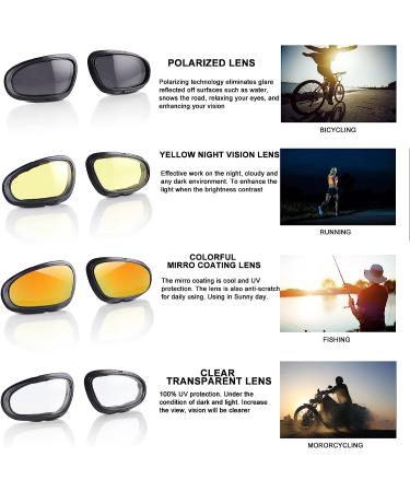 Polarized Motorcycle Riding Goggles | Interchangeable Lenses for Cycling, Running, Fishing | UV400 Sports Sunglasses for Driving & Outdoor Activities - Buy Online on GoSupps.com