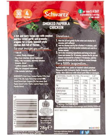 Schwartz Smoked Paprika Chicken Recipe Mix 28 g - Buy Online on GoSupps.com