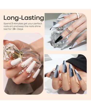 Modelones White Black Gel Nail Polish Set - 6 Colors Black Milky White Neutral Nude Grey Glitter Spring Gel Nail Polish Kit Soak Off UV Gel Kit Gel Nail Art Gift for Women - Buy Online on GoSupps.com
