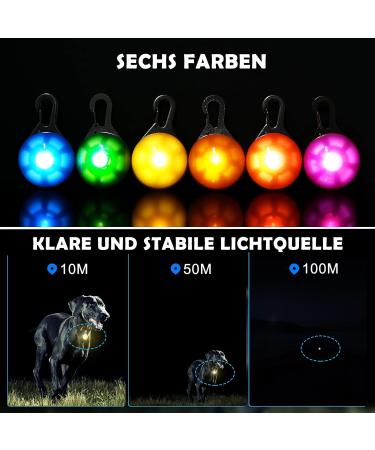 Faburo 6pcs Dog Light Pendant - Safety Clip-On LED Light with 3 Flashing Modes | International Shipping - Buy Online on GoSupps.com